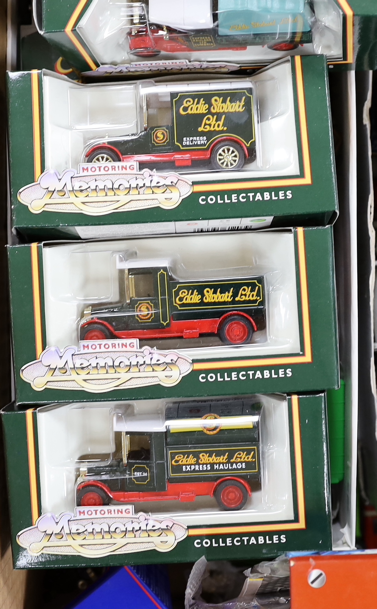 Two boxes of diecast vehicles including 48 boxed 00 gauge 1:76 scale vehicles by Classix, Corgi Trackside and Base Toys including 1960s-80s cars and light commercial vehicles